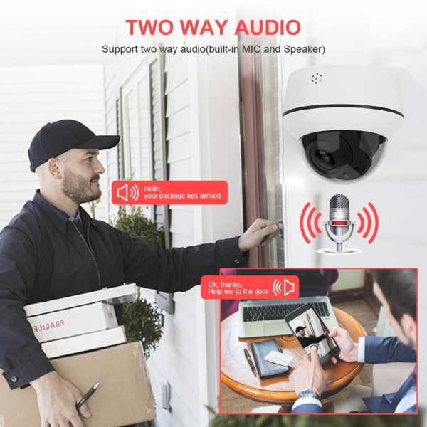 Anpviz 2MP/5MP IP POE PTZ Camera Dome 4X Zoom Outdoor Security IP Camera Two-Way Audio Built-in Mic and Speaker 30m Onvif IP66 - Image 3