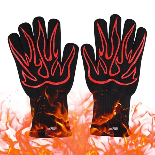 BBQ Grill Gloves Heat Resistant GMG New Material 1472℉ Silicone Non-Slip Cooking Baking Barbecue Oven Gloves - Image 2