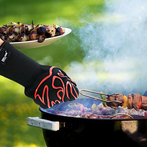 BBQ Grill Gloves Heat Resistant GMG New Material 1472℉ Silicone Non-Slip Cooking Baking Barbecue Oven Gloves - Image 3