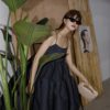 CHEERART Designer Spaghetti Strap Glitter Dress Women Elegant Purple Backless Ball Gown Ruffle Sparkly Tube Dress 2020 Fashion - Image 3