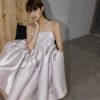 CHEERART Designer Spaghetti Strap Glitter Dress Women Elegant Purple Backless Ball Gown Ruffle Sparkly Tube Dress 2020 Fashion - Image 5