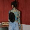 CHEERART Fall 2020 Women Mesh Dragon Print Shirt Long Sleeve Top Button Up See Through Top Fashion Designer Clothing - Image 5