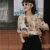 CHEERART Japanese Streetwear Ukiyoe Print Summer Blouse Women 2020 Collared Button Up Shirt Short Sleeve Top And Blouse Clothing - Image 3