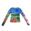 CHEERART Sheer Mesh Top Long Sleeve Tight T Shirt Women See Through Graphic Tees Basic Tshirt Underwear Fall Spring 2020 Fashion - Image 6