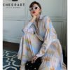 CHEERART Tie Dye Pleated Skirt Midi Autumn Blue Long High Waist Skirts Womens 2020 Swing Korean Fashion Ladies Skirt Fall