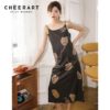 CHEERART Ukiyoe Aesthetic Slip Dress Long Midi Dress Women Vintage Spaghetti Strap Ladies Dresses Summer Clothes For Women