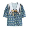 CHEERART Vintage Blouse Summer Top Blue Collar Shirt Women Loose Blouse Big Collar Designer Ladies Tie Top Korean Fashion 2020 - Image 6