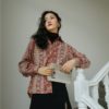 CHEERART Vintage Floral Shirts Women 2020 Red Long Sleeve Button Up Shirt Ladies Top Lantern Sleeve Blouse Korean Clothes - Image 2
