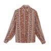 CHEERART Vintage Floral Shirts Women 2020 Red Long Sleeve Button Up Shirt Ladies Top Lantern Sleeve Blouse Korean Clothes - Image 6