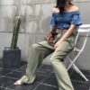CHICEVER Summer Casual Solid Pants For Women High Waist Zipper Pocket Big Large Size Long Wide Leg Pants Fashion Clothing New - Image 2