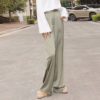 CHICEVER Summer Casual Solid Pants For Women High Waist Zipper Pocket Big Large Size Long Wide Leg Pants Fashion Clothing New - Image 3