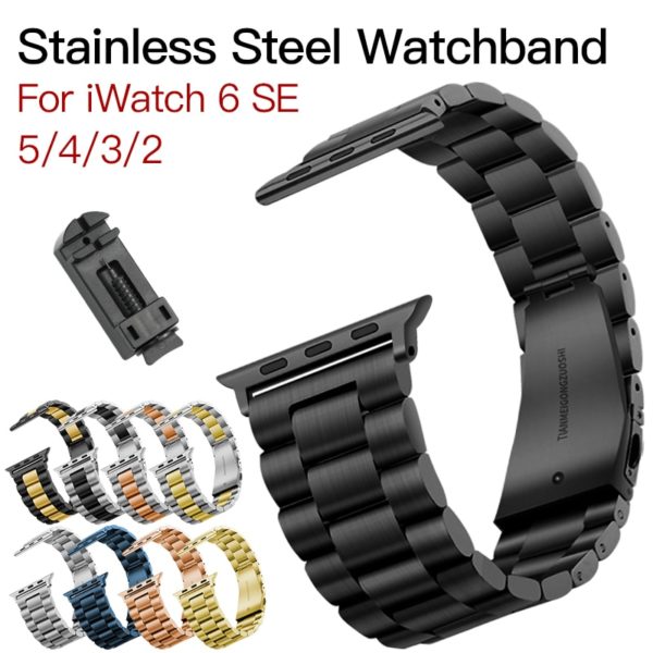 Carouse Stainless Steel Watchband For Apple Watch Band Series SE/6/5/4/3/2/1 38mm 42mm Metal Sport Strap For iWatch 40mm 44mm