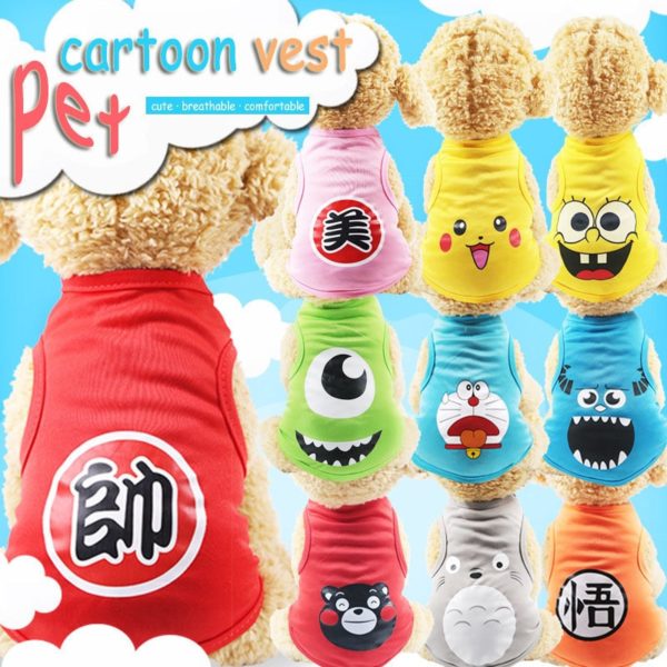 Cartoon Dog Shirt Cheap Dog Clothes For Small Dogs Summer Chihuahua Tshirt Puppy Vest Yorkshire Terrier Shih Tzu Pet Clothes