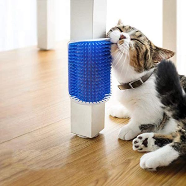 Cat Self Groomer Wall Corner Massage Comb Cat Corner Groomer Brush with Catnip Cats Comb with Long and Short Fur With Catnip - Image 6