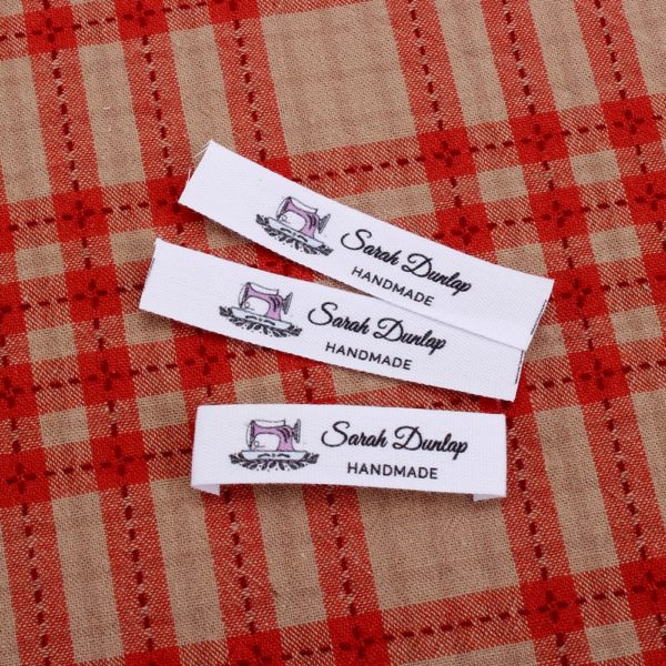 Custom Clothing Labels - Personalized Brand , Organic Cotton Ribbon Labels , Logo or Text, Sewing Labels (MD3012)