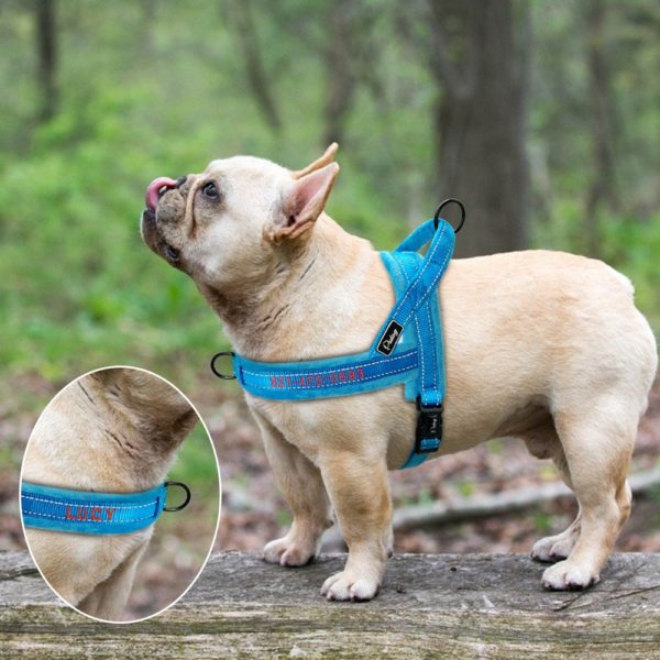 Custom Flannel Padded Dog Vest Harness Reflective No Pull Dog Strap Harness Quick Fit For Small Large Dogs French Bulldog - Image 5