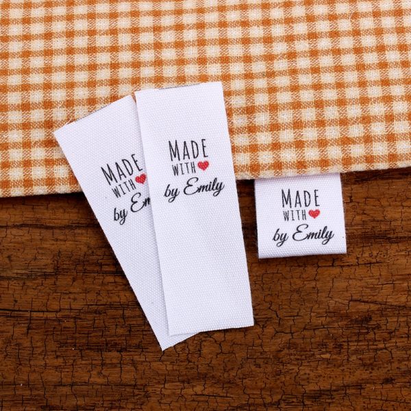 Custom Sewing label, Custom Clothing Labels - fold Tags, Cotton Ribbon, Customized with Your Business Name (MD3056)