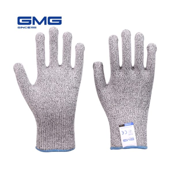 Cut Resistant Gloves GMG Grey Black HPPE EN388 Level 5 ANSI Work Safety Gloves Anti Cut Gloves Cut Proof Protective