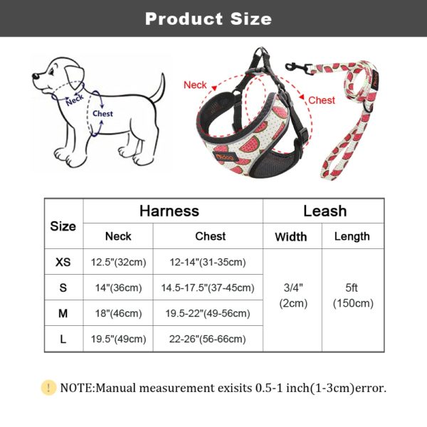 Cute Adjustable Dog Harness Leash Set Reflective Mesh Puppy Vest Nylon Pet Walking Leash Lead For Small Medium Dogs Chihuahua - Image 6