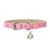 Cute Cat Collar Solid Faux Leather Adjustable Pet Collars with Bells Cats Products for Pets Dog Accessories - Image 5