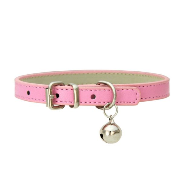 Cute Cat Collar Solid Faux Leather Adjustable Pet Collars with Bells Cats Products for Pets Dog Accessories - Image 5