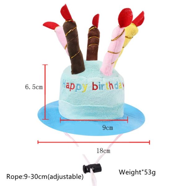 Cute Dog Pet Hat Beanies Hat with Birthday Cake Candles Gift Design Birthday Party Costume Headwear Accessory Pet Cap - Image 4