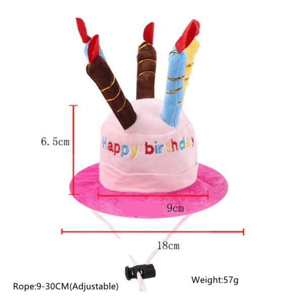 Cute Dog Pet Hat Beanies Hat with Birthday Cake Candles Gift Design Birthday Party Costume Headwear Accessory Pet Cap - Image 5