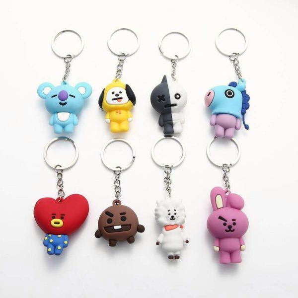 Cute Doll Keychains Kawaii Cartoon Key Chains Key Ring Animal Rabbit Robot Dog Heart Keyrings For Women Child Girl Gifts - Image 2