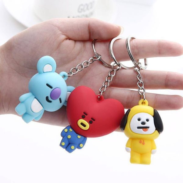 Cute Doll Keychains Kawaii Cartoon Key Chains Key Ring Animal Rabbit Robot Dog Heart Keyrings For Women Child Girl Gifts - Image 5