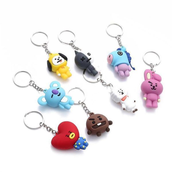 Cute Doll Keychains Kawaii Cartoon Key Chains Key Ring Animal Rabbit Robot Dog Heart Keyrings For Women Child Girl Gifts