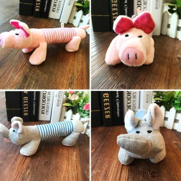 Cute Pet Dog Cat Plush Squeak Sound Dog Toys Funny Fleece Durability Chew Molar Toy Fit for All Pets Elephant Duck Pig - Image 4