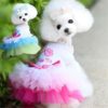 Cute Puppy's Cotton Princess Dress besides Multiple Sizes And All Seasons Comfortable For Small Lovely Dog Pets
