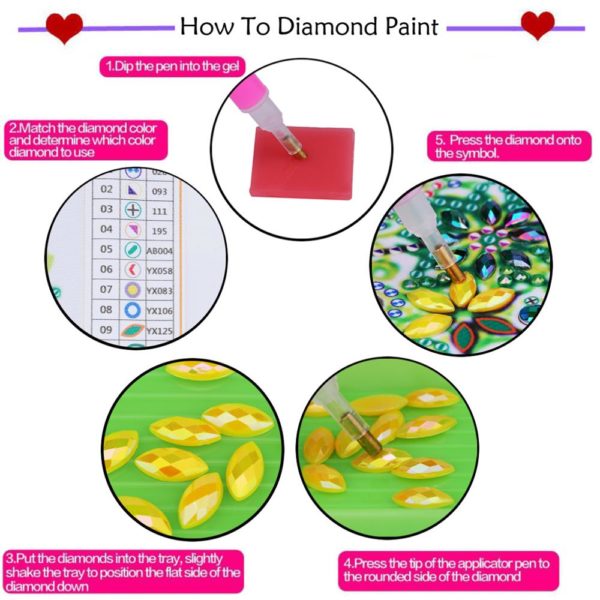 Diamond Painting DIY 5D Special Shape Rhinestone, Mandala Flower, Partial Diamond Crystal Diamond Painting Set - Image 6