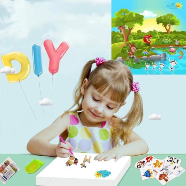 Diamond Painting Stickers DIY Kits for Kids 5D Princess Diamond Art Mosaic Stickers by Numbers Kits Crafts Set for Children - Image 4