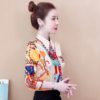 Elegant Print Chiffon Blouse Women Korean Long Sleeve Shirt Modis Tops 2021 New Arrival - Image 5