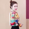 Elegant Print Chiffon Blouse Women Korean Long Sleeve Shirt Modis Tops 2021 New Arrival - Image 6