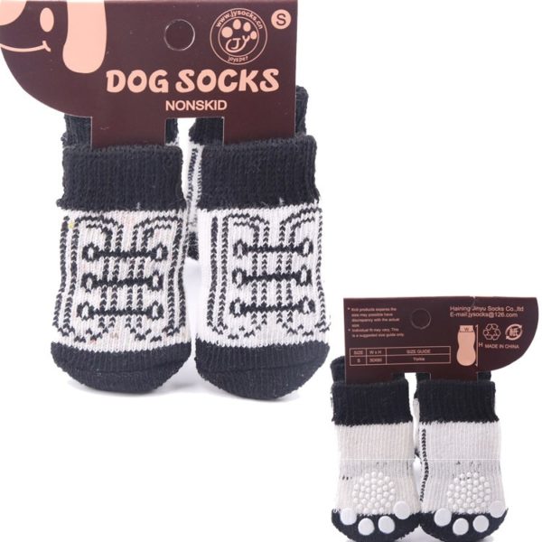 Fashion 1set/4pcs Christmas New Year Cartoon Pet Socks Soft Cotton Cute Non-slip Warm Dog Sock for Dog Teddy Cat Pet Supplies - Image 5