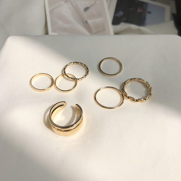 Fashion Jewelry Rings Set Hot Selling Metal Alloy Hollow Round Opening Women Finger Ring For Girl Lady Party Wedding Gifts - Image 2