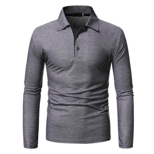 Fashion Men Casual Shirts Men Autumn Winter Long Sleeve Turndown Neck T Shirt Top Tee Outwear Blouse 2021 Spring Autumn Shirt - Image 3