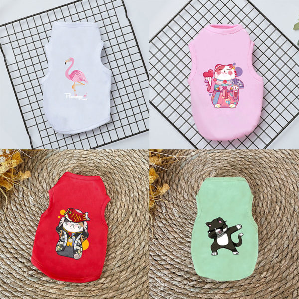 Flamingo pattern Soft Pet Clothes Dog Clothing&Shoes Dog Clothes Vest Shirt Pet Vest shirt Pet Products Summer Cat Vest T-shirt - Image 3