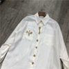 GALCAUR Diamonds Striped Shirt For Women Lapel Long Sleeve Casual Loose One Size White Blouse Female 2020 Summer Fashion Clothes - Image 4
