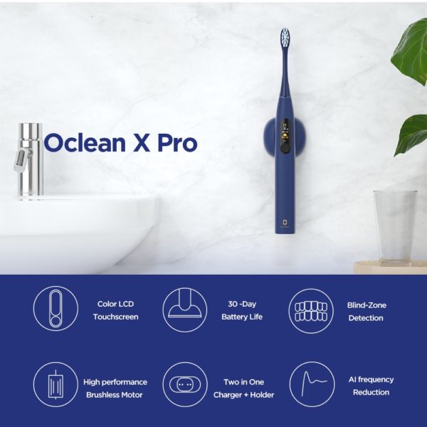 Global Version Oclean X Pro Sonic Electric Toothbrush IPX7 2-in-1 Charger Holder OLED Display Toothbrush Fast Charge for Mens - Image 3