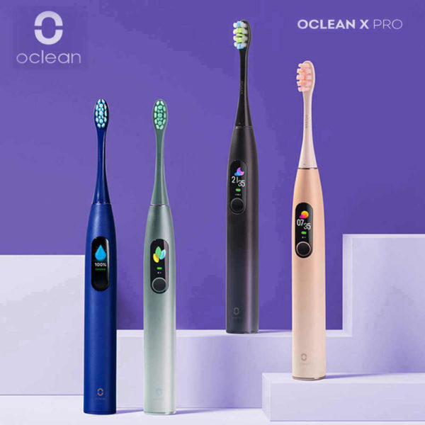 Global Version Oclean X Pro Sonic Electric Toothbrush IPX7 2-in-1 Charger Holder OLED Display Toothbrush Fast Charge for Mens