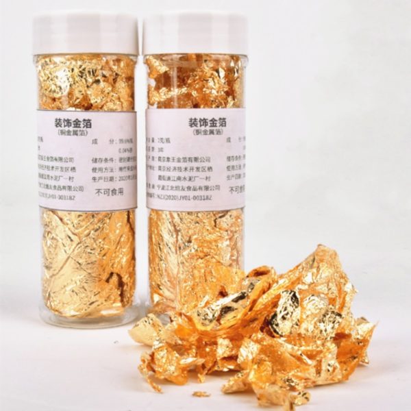 Gold / Silver Foil 24K Edible Real Gold Powder Foil Made Of Genuine Gold Leaf Food Grade Craft Paper Skincare Food Decorating