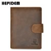 HEPIDEM RFID High Quality Crazy Horse Genuine Leather Slim Wallet 2020 New Front Pocket Money Dollar Bill Purse for Men 8129 - Image 2