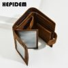 HEPIDEM RFID High Quality Crazy Horse Genuine Leather Slim Wallet 2020 New Front Pocket Money Dollar Bill Purse for Men 8129 - Image 5