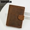 HEPIDEM RFID High Quality Crazy Horse Genuine Leather Slim Wallet 2020 New Front Pocket Money Dollar Bill Purse for Men 8129 - Image 6