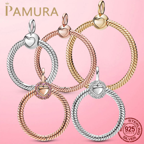 HOT Sale 925 Sterling Silver O Pendant fit Original Pamura Necklace DIY Charm Beads Jewelry Gift