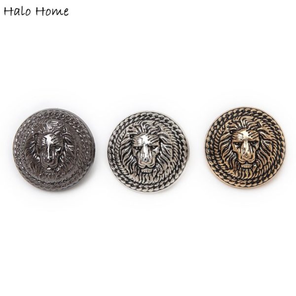 Halo Home 5pcs Lion Pattern Shank Metal Button Round for Sewing Clothing Suits Blazer Jacket Uniform Handwork 12.5-25mm - Image 3