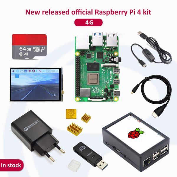 In stock Raspberry pi 4 2GB/4GB/8GB kit Raspberry Pi 4 Model B PI 4B: Heat Sink Power Adapter Case 3.5 inch screen - Image 2